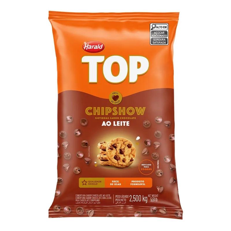 Cobertura Gotinhas Sabor Chocolate ao Leite Chipshow Top Harald (2.500kg)