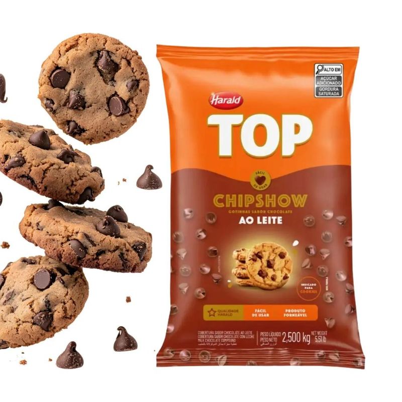 Cobertura Gotinhas Sabor Chocolate ao Leite Chipshow Top Harald (2.500kg)