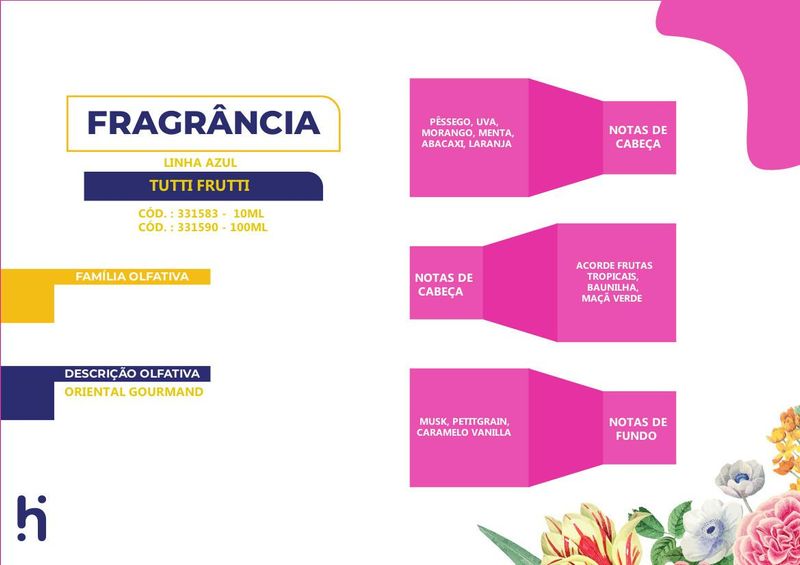Essência Tutti-Frutti para Cosméticos e Sabonetes Linha Azul Irmãos Haluli (10ml)