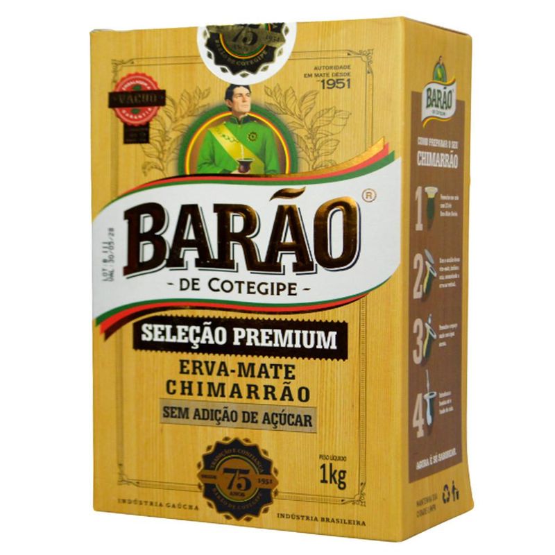 Erva-Mate P/ Chimarrão Seleção Premium à Vácuo Barão (1KG)