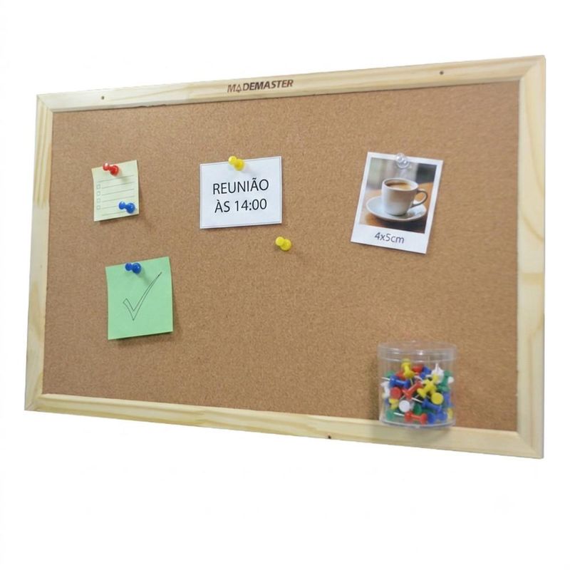 Quadro Aviso de Cortiça C/ Moldura de Madeira 40x60cm Mademaster (01 unidade)