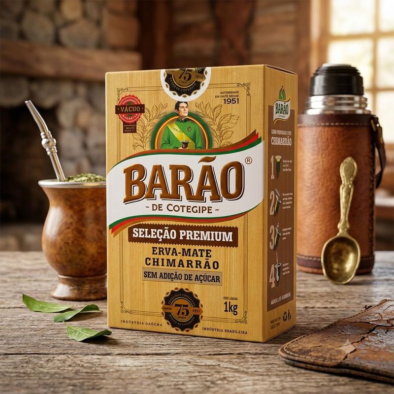 Erva-Mate P/ Chimarrão Seleção Premium à Vácuo Barão (1KG)