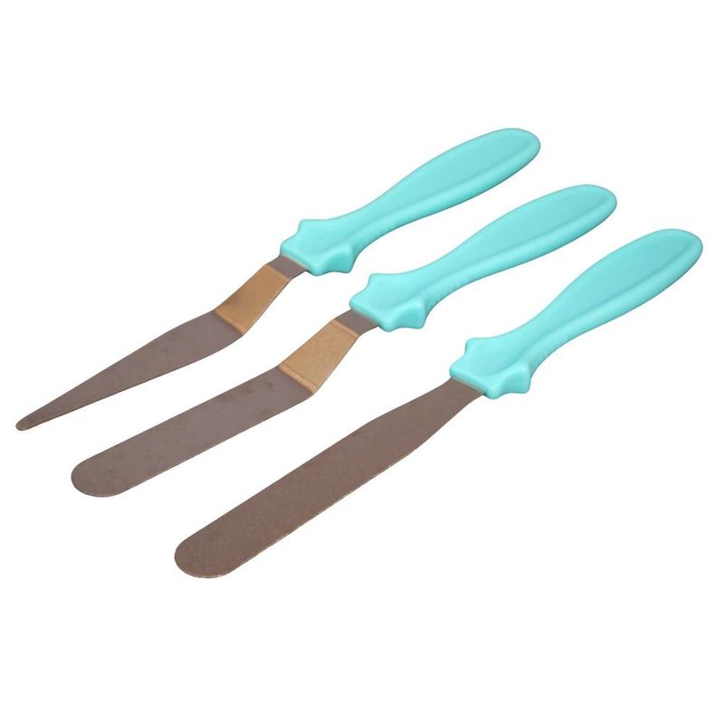 Kit Espátula Confeiteiro de Inox Azul Mar 22cm Ref. IESP-14 Solrac (03 unidades)