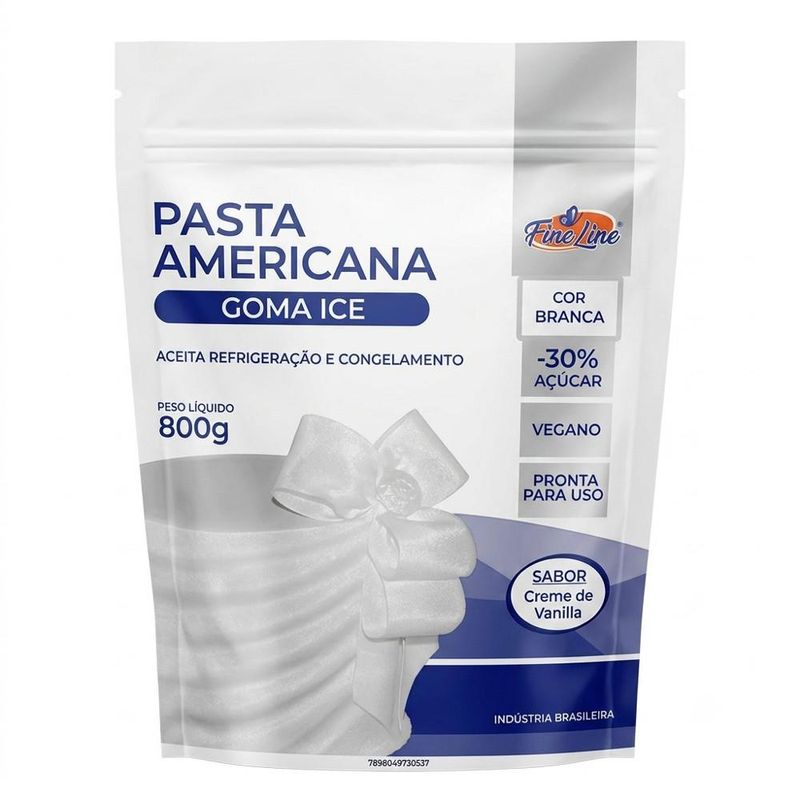 Pasta Americana Branca Creme de Vanilla Goma Ice Fine Line (800 gramas)
