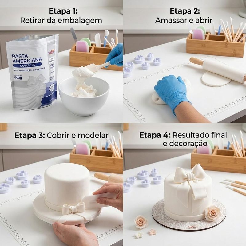 Pasta Americana Branca Creme de Vanilla Goma Ice Fine Line (800 gramas)