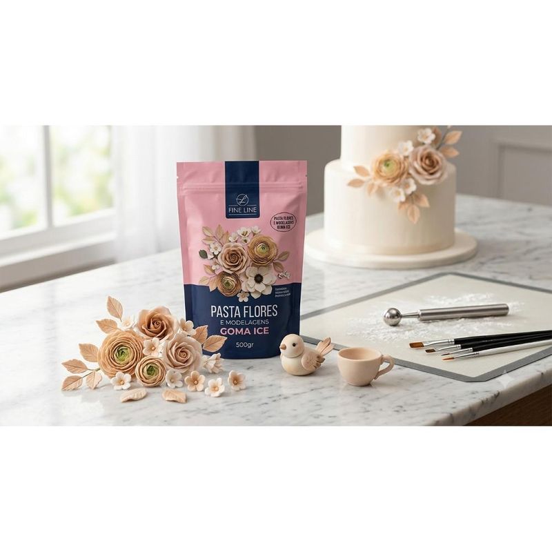 Pasta P/ Flores e Modelagens Goma Ice Fine Line (500 gramas)