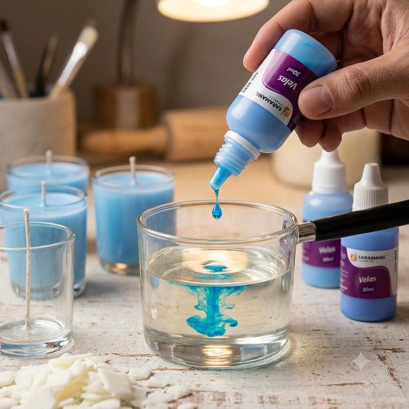 Corante Líquido para Velas Azul BebêSaramanil (30ml)