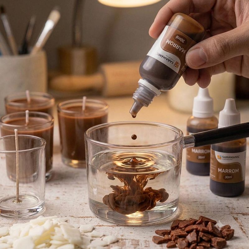 Corante Líquido para Velas Marrom Saramanil (30ml)