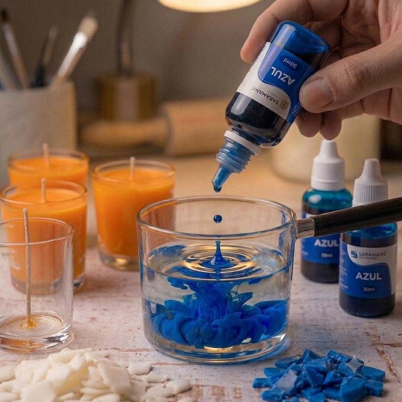 Corante Líquido para Velas Azul Saramanil (30ml)