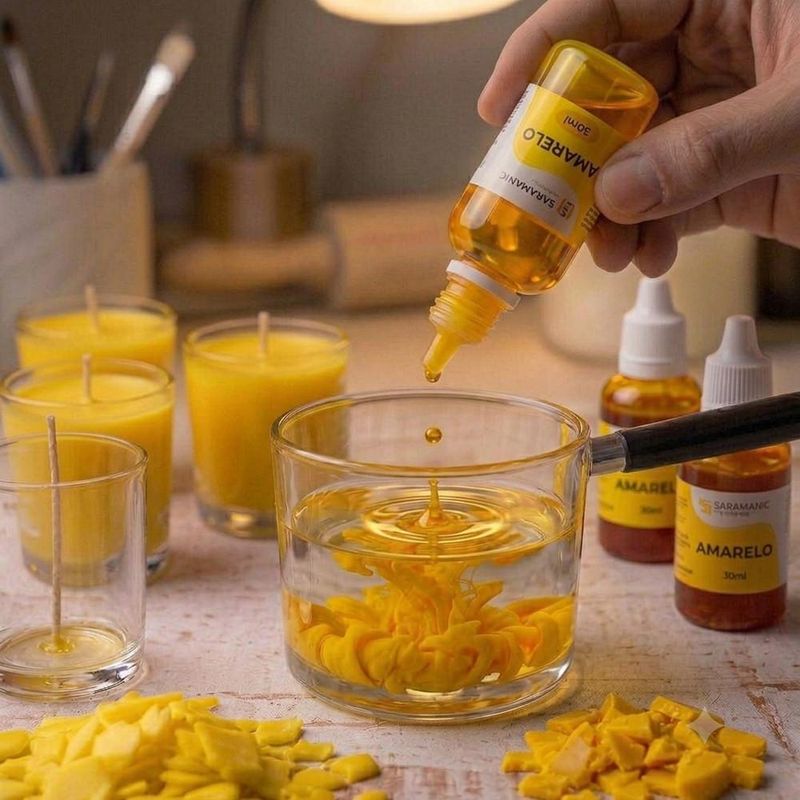 Corante Líquido para Velas Amarelo Saramanil (30ml)