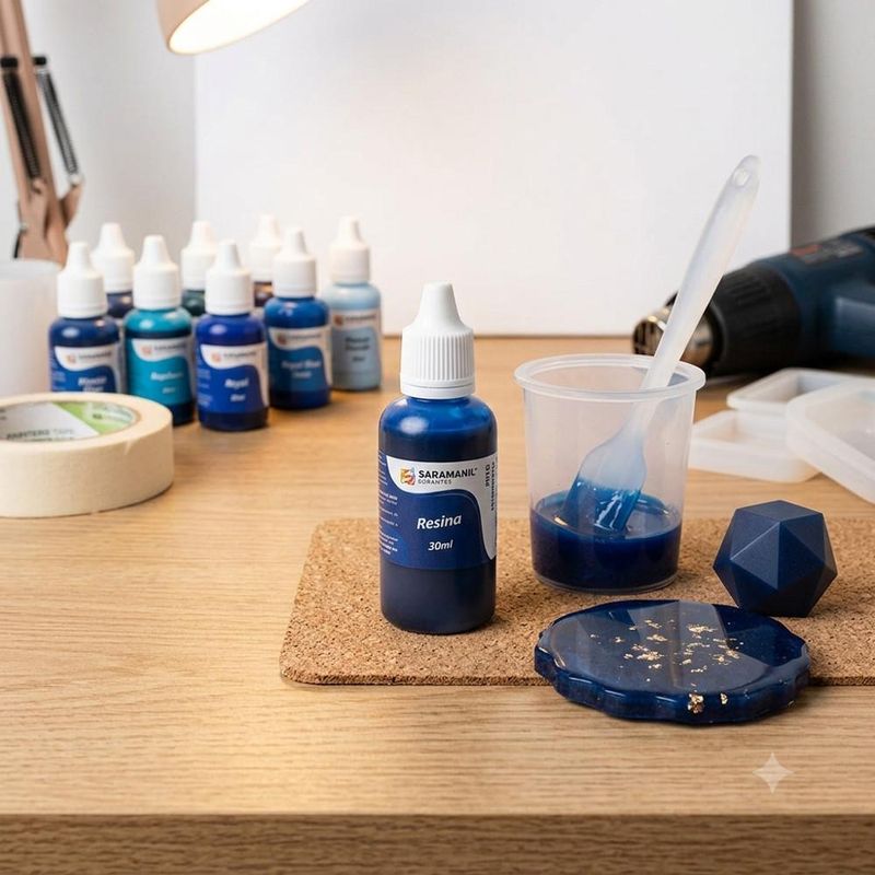 Pigmento Líquido para Resina Azul Básico Saramanil (30ml)