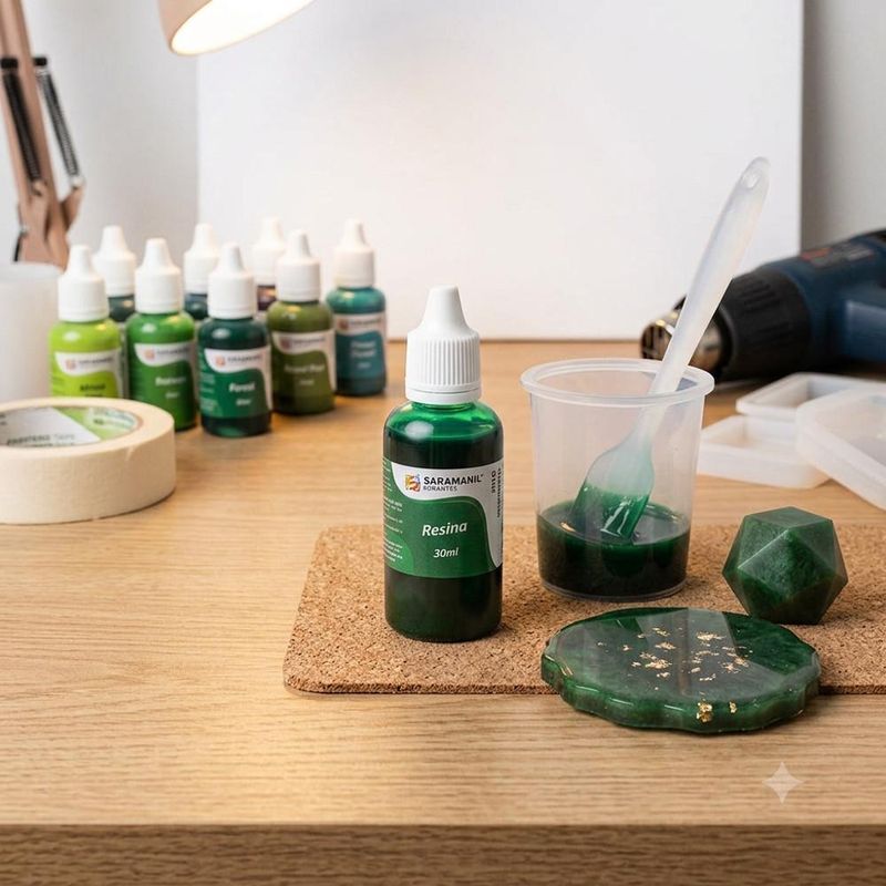 Pigmento Líquido para Resina Verde Básico Saramanil (30ml)
