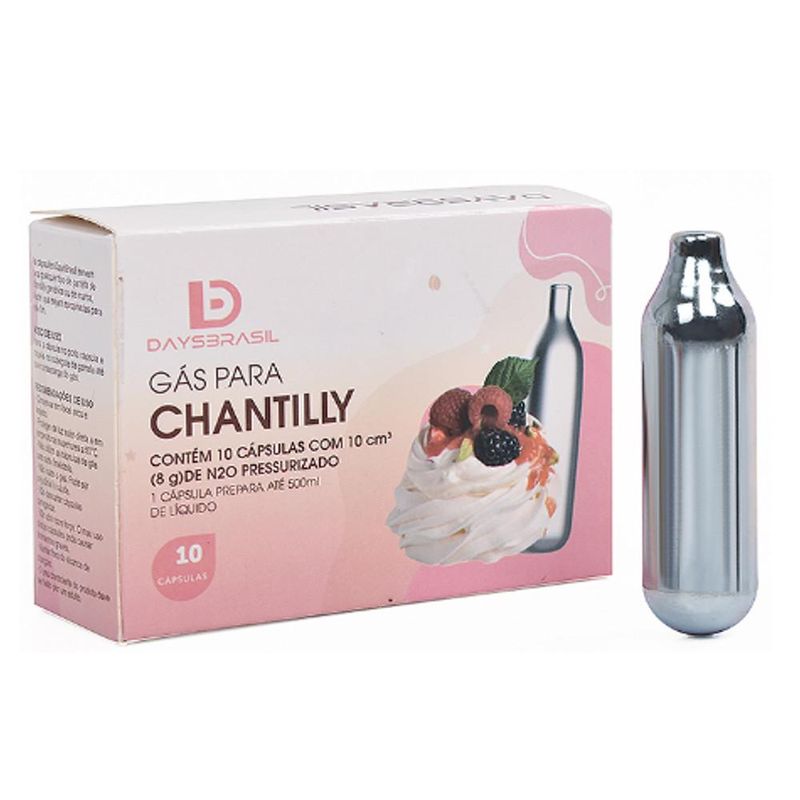 Cápsulas de Gás para Garrafas de Chantilly DaysBrasil (10 cápsulas)