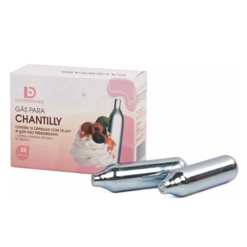 Cápsulas de Gás para Garrafas de Chantilly DaysBrasil (10 cápsulas)