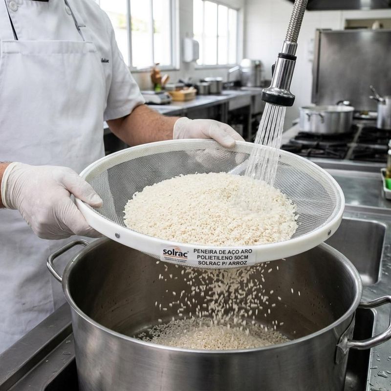 Peneira de Aço C/ Aro de Polietileno P/ Arroz 50cm Solrac (01 unidade)