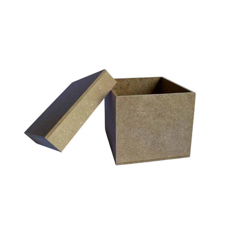 Caixa de MDF Tampa Sapato Quadrado Alta 9x9cm Ref.: 19020 Contraste (01 Unidade)
