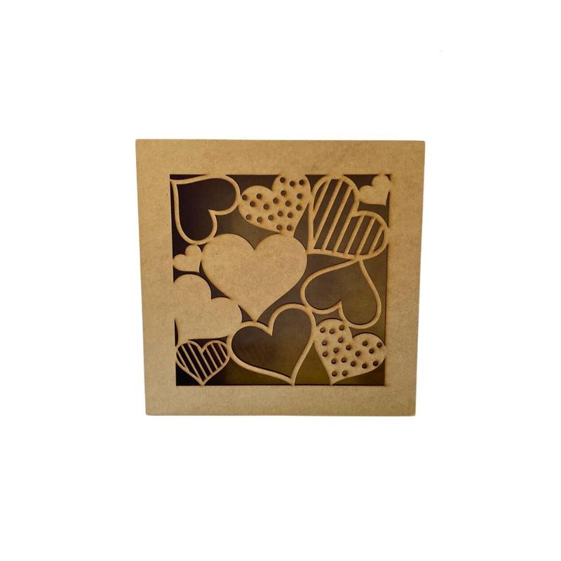 Caixa de MDF Tampa Solta Corações Ref.: LJ39 LJ Artesanatos (01 Unidade)