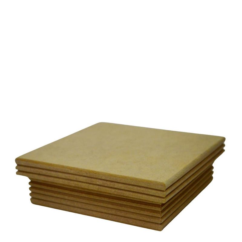 Bandeja de MDF Quadrada C/ Friso e Tampa 14,2x14,2x6cm Ref.: LJ613 LJ Artesanatos (01 Unidade)