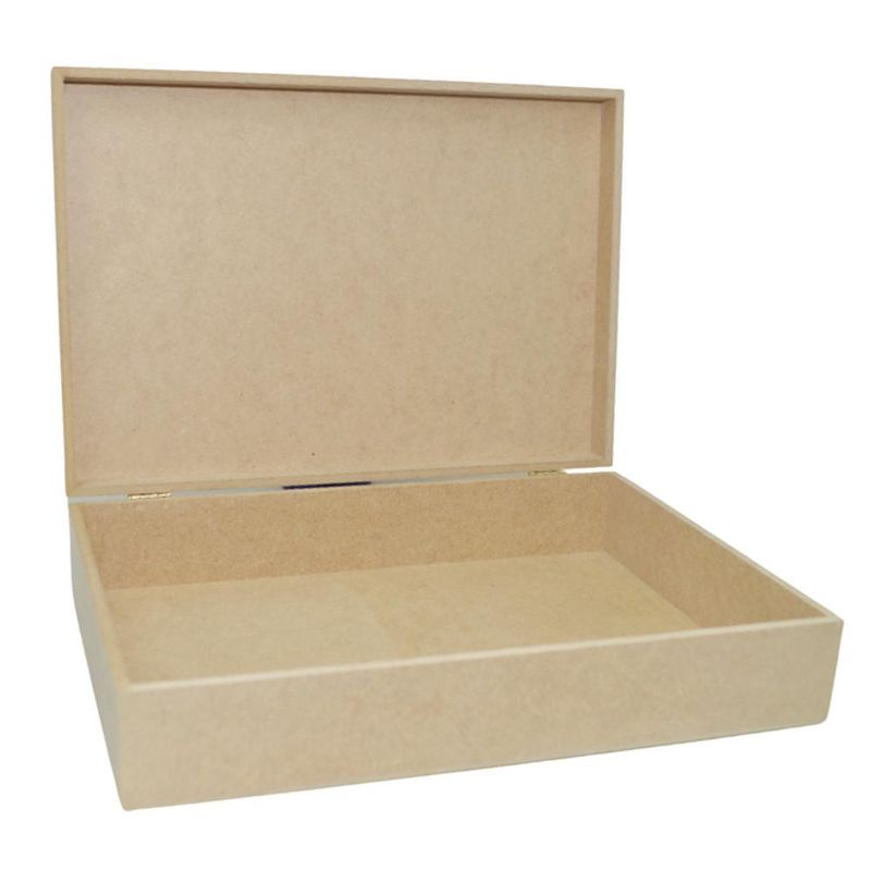 Caixa de MDF com Dobradiça 35x25x08cm Ref.: LJ425 LJ Artesanatos (01 Unidade)