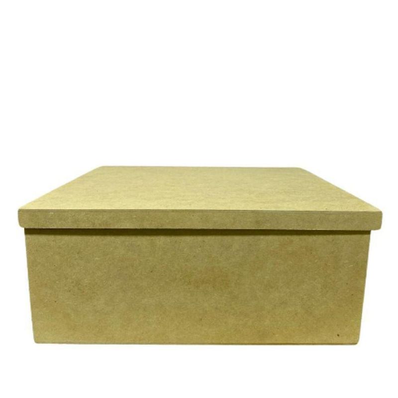 Caixa de MDF Tampa Solta Quadrada 30x30x10cm Ref.: LJ13 LJ Artesanatos (01 Unidade)