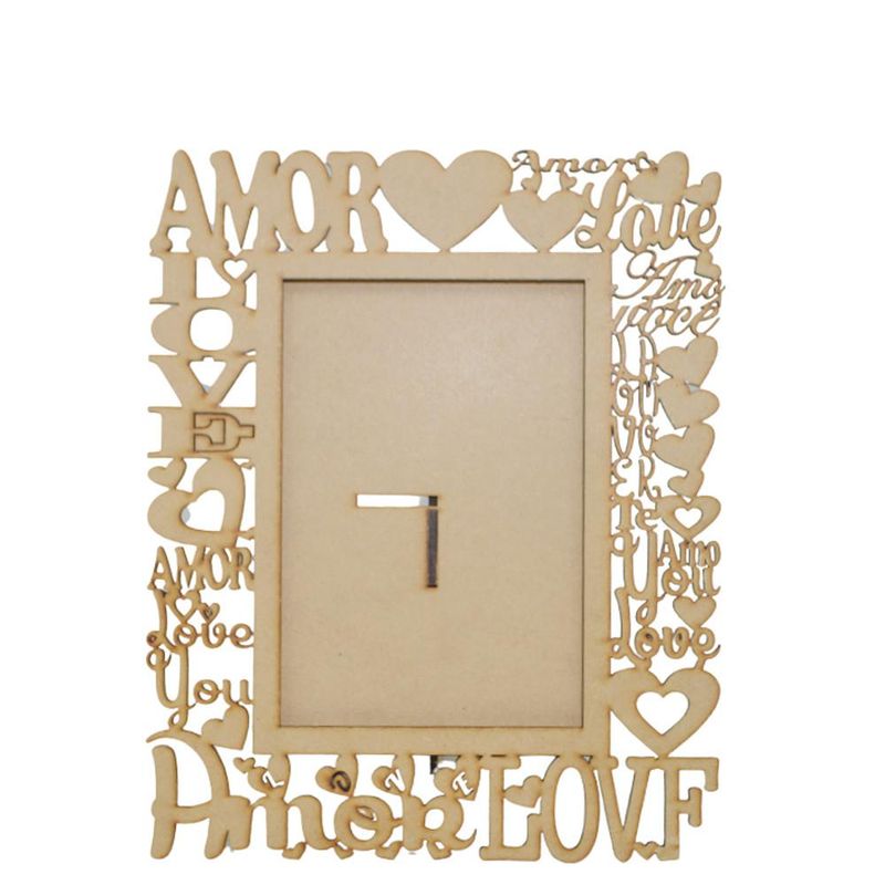 Porta Retrato de MDF a Laser Love 23x18cm Ref. LJ291 LJ Artesanatos (01 Unidade)