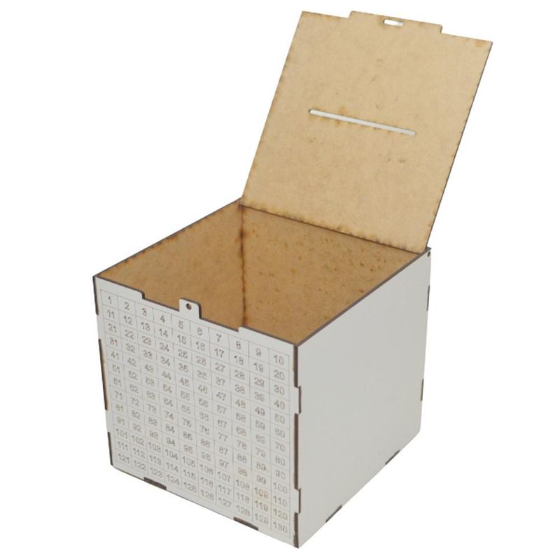 Minhaeiro de MDF Desafio dos 250 Depósitos 17x16x16cm Ref. LJ159 LJ Artesanatos (01 unidade)
