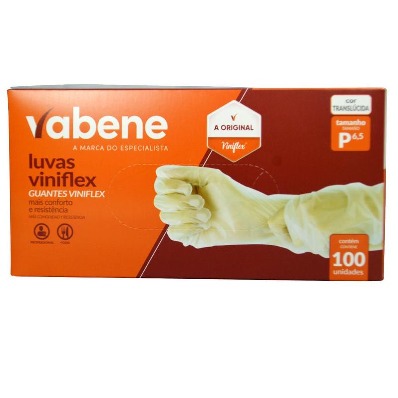 Luvas de Segurança Viniflex Translúcida Tamanho P 6.5" Vabene (100 unidades)