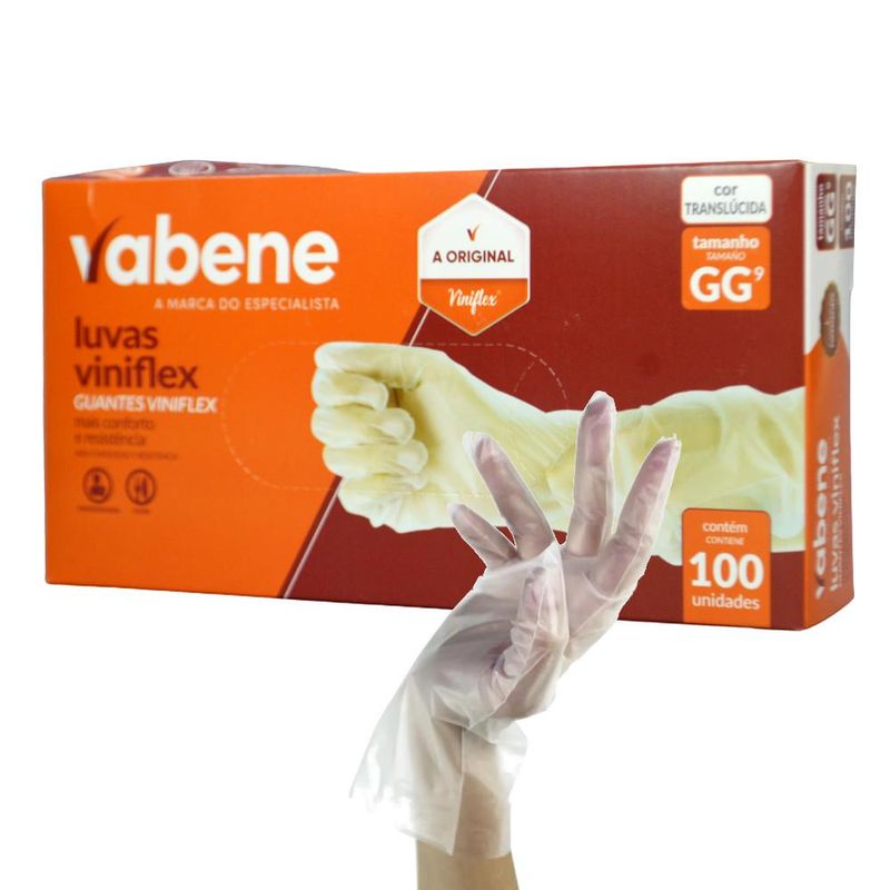 Luvas de Segurança Viniflex Translúcida Tamanho GG 9" Vabene (100 unidades)