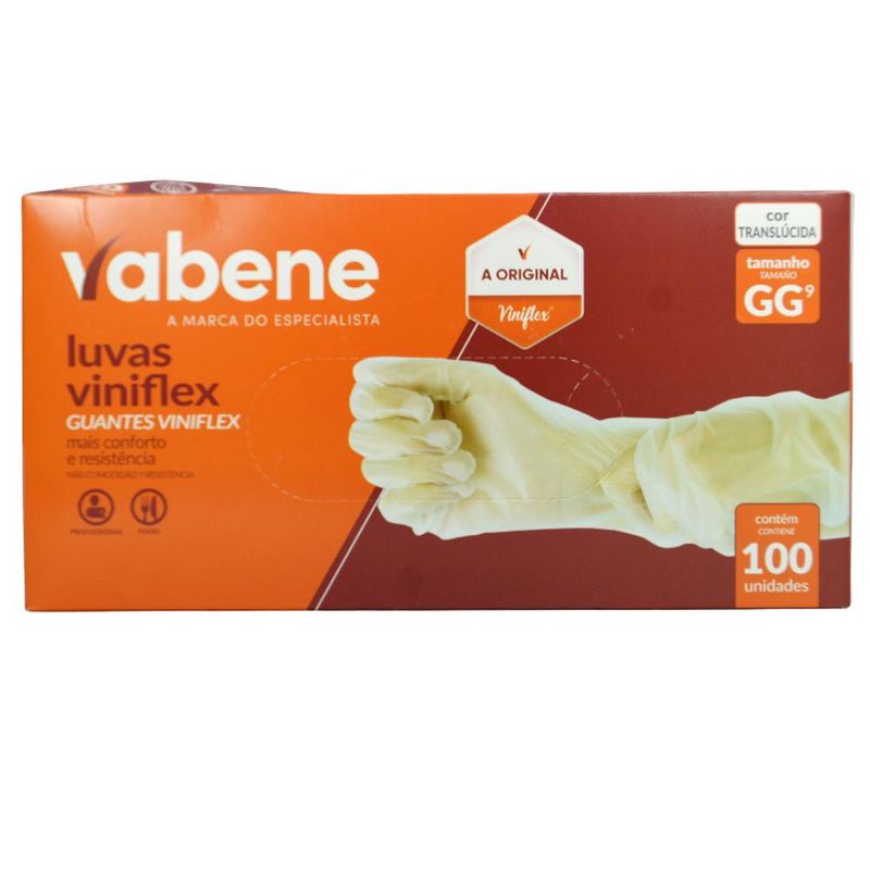 Luvas de Segurança Viniflex Translúcida Tamanho GG 9" Vabene (100 unidades)