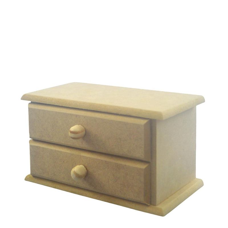 Mini Cômoda de MDF C/ 02 Gavetas Ref.: LJ67 LJ Artesanatos (01 Unidade)