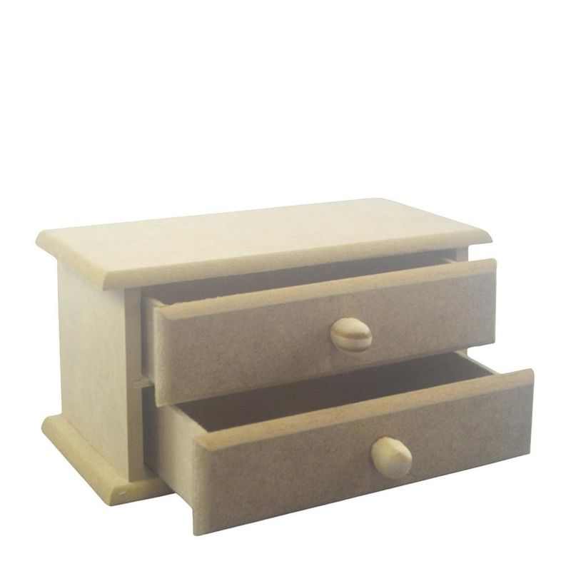 Mini Cômoda de MDF C/ 02 Gavetas Ref.: LJ67 LJ Artesanatos (01 Unidade)