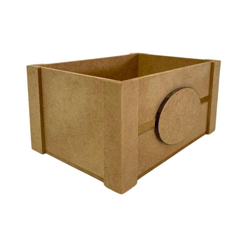Cesta de MDF Caixotinho com Rótulo P Ref.: 13007 13x9x6,5cm Contraste (1 Unidade)