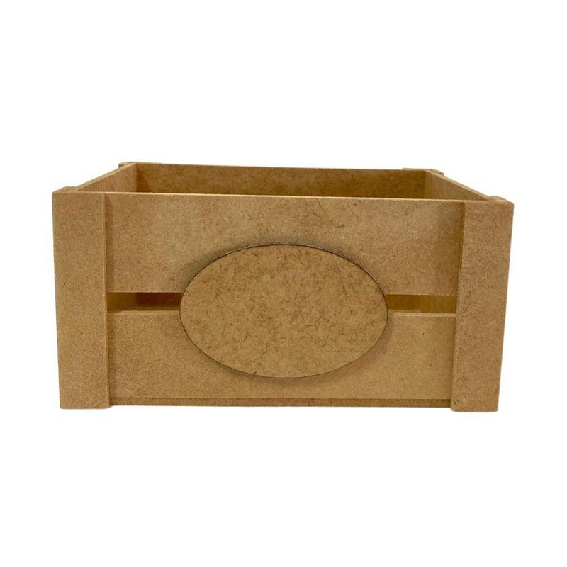 Cesta de MDF Caixotinho com Rótulo P Ref.: 13007 13x9x6,5cm Contraste (1 Unidade)