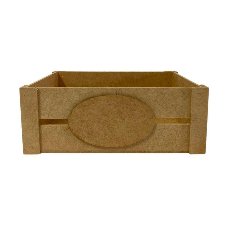 Cesta de MDF Caixotinho com Rótulo M Ref.: 13008 15x10,5x6,5cm Contraste (1 Unidade)