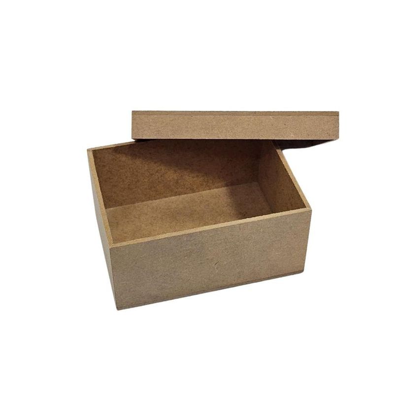 Caixa de MDF Retangular com Tampa Solta 12x9x5,5cm Ref.: LJ169 LJ Artesanatos (01 Unidade)