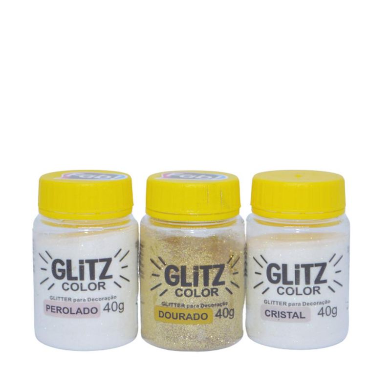 Glitter para Decoração Glitz Color 40gr Fab! (01 unidade)-cristal