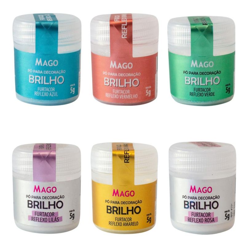Pó para Decoração Brilho Furtacor Reflexo 5gr Mago (01 unidade)-rosa