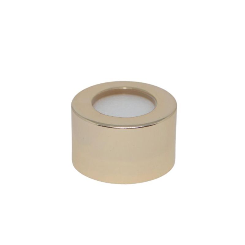 Tampa de Plástico Metalizado Luxo P/ Difusor C/ Furo Rosca 28/410 Ouro Claro Irmãos Haluli (01 unidade)