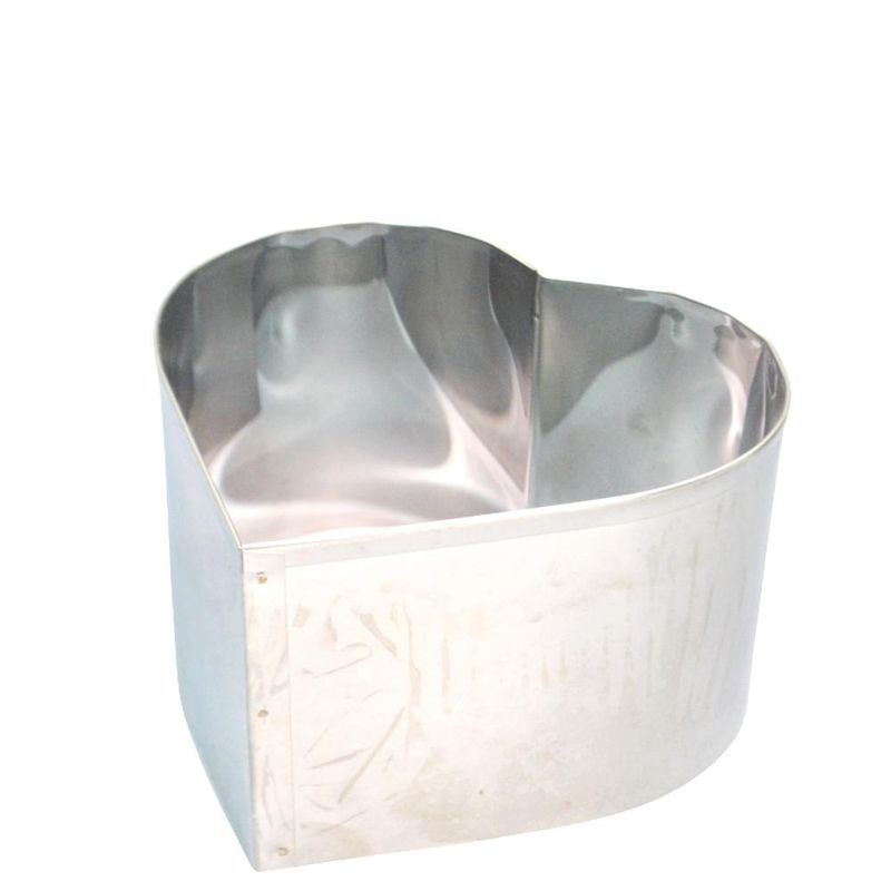 Aro Cortador de Inox Coração 15x12cm Tamanho 15 Alumínio Circular (01 unidade)