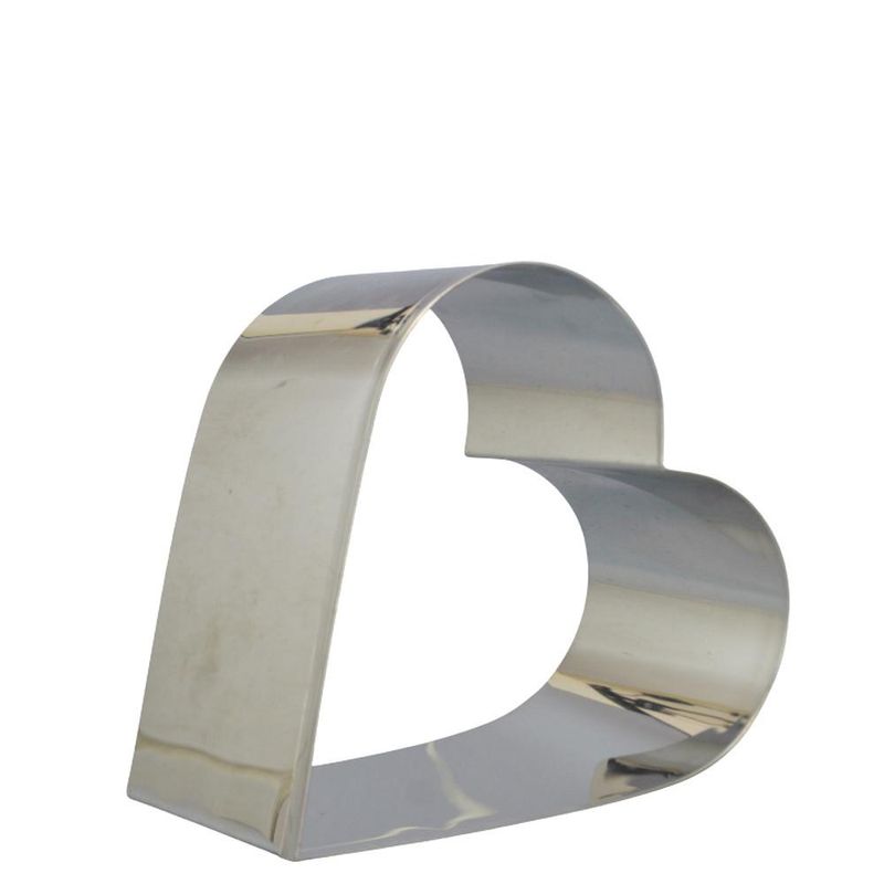 Aro Cortador de Inox Coração 15x12cm Tamanho 15 Alumínio Circular (01 unidade)
