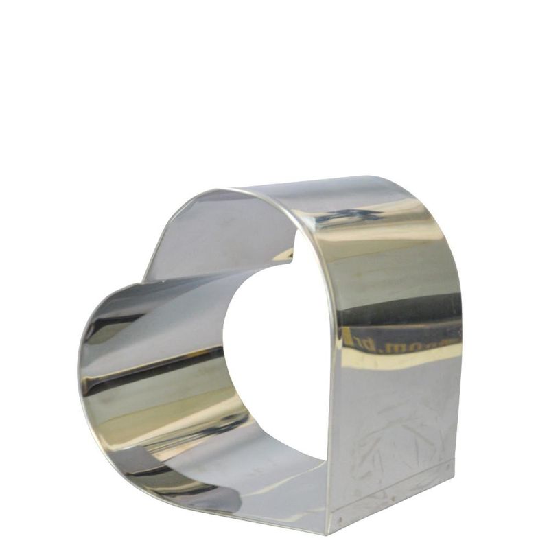 Aro Cortador de Inox Coração 15x12cm Tamanho 15 Alumínio Circular (01 unidade)