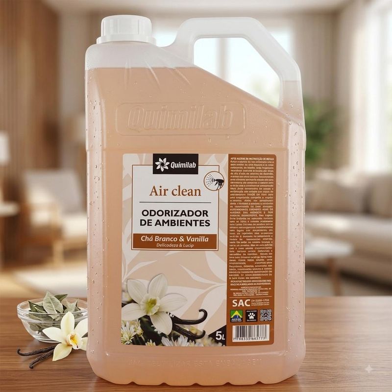 Odorizador de Ambiente Chá Branco e Vanilla Air Clean Quimilab (5 Litros)
