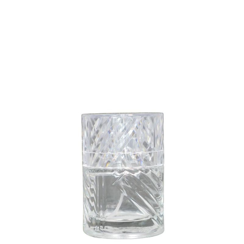 Frasco de Vidro Porta Perfume FX C/ Tampa Transparente e Válvula Spray Prata 30ml Ref. W411219 BM36 (01 unidade)