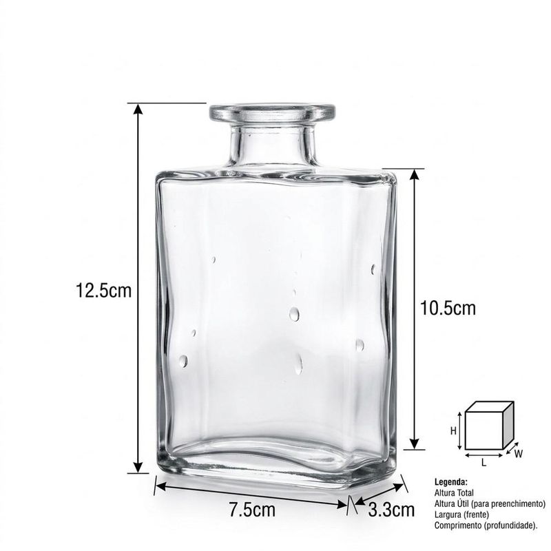 Vaso Frasco de Vidro 200ml Ref. 194195 12.5cm Rio Tijucas (01 unidade)