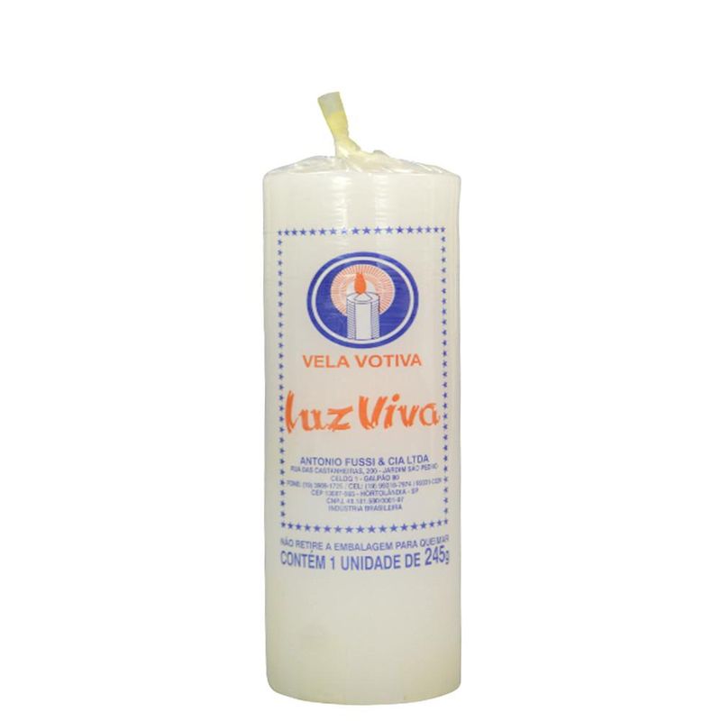 Vela de Parafina Vela Votina Luz Viva 7 Dias 15x5cm 245gr Antônio Fussi (01 unidade)