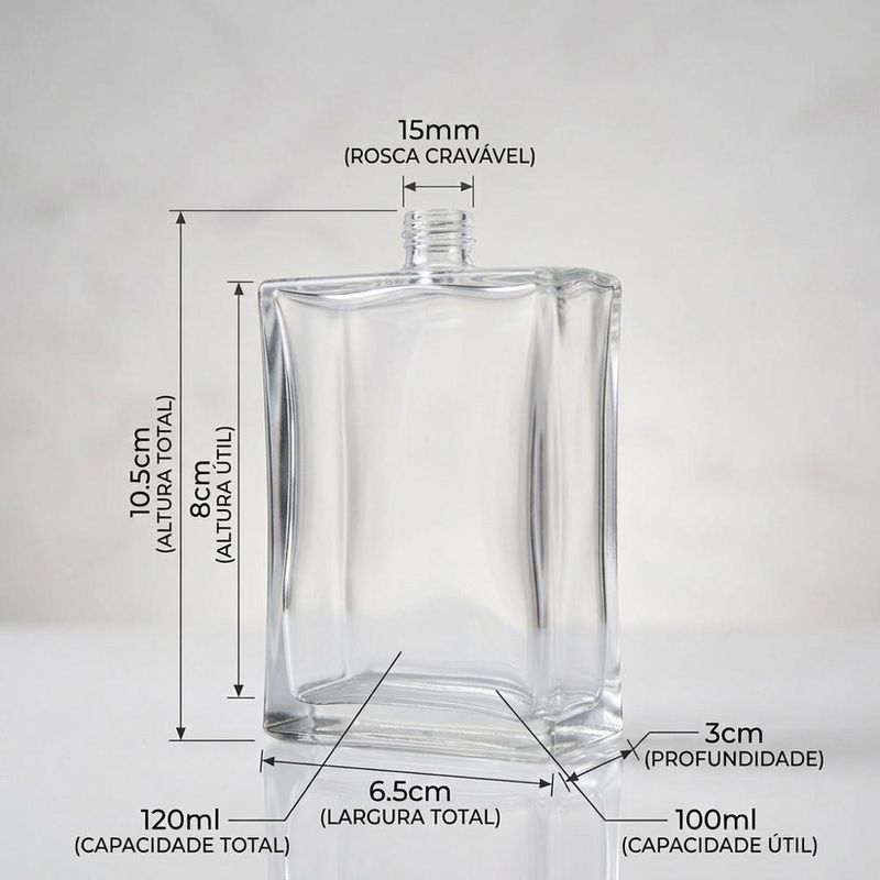Frasco de Vidro Flint Recrave Ref. 840 120ml Boca 15mm Vidraria Anchieta (01 unidade)