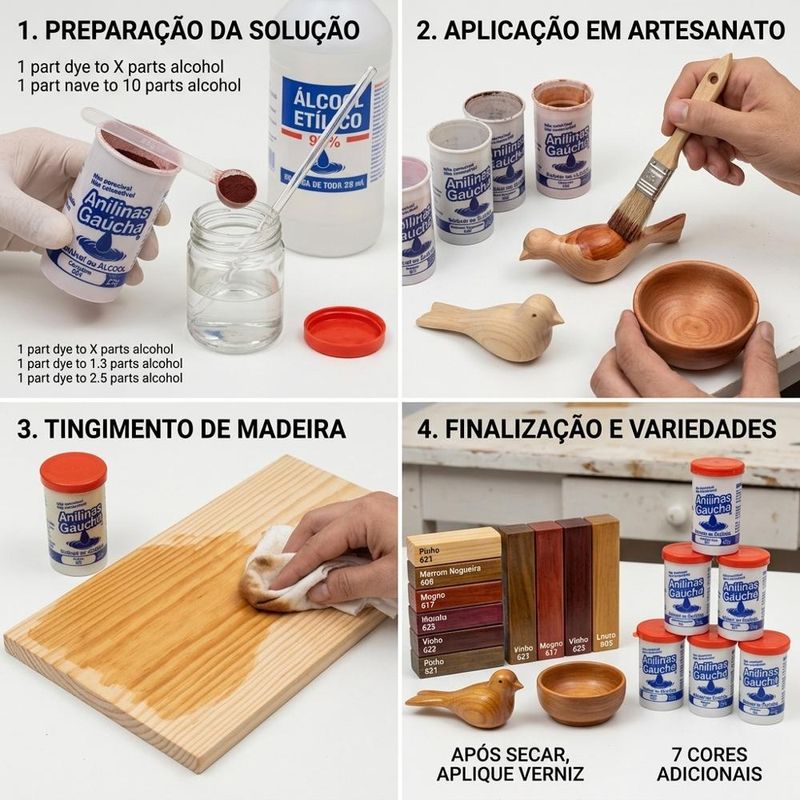 Anilinas Gaúcha P/ Tingir Artesanato e Madeira 25 gramas (01 unidade)