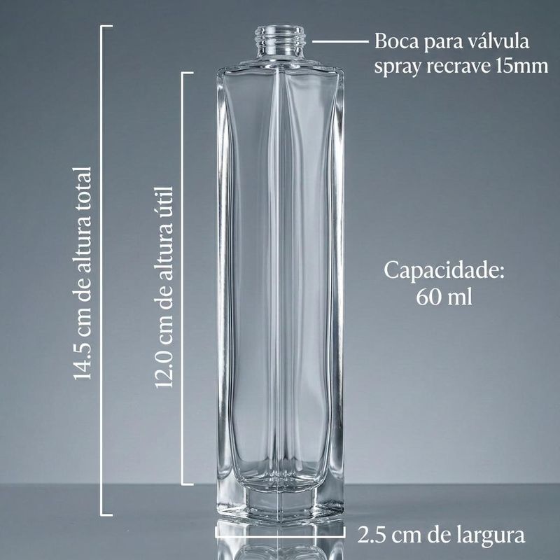 Frasco de Vidro Flint Recrave Ref. 515SG 60ml Boca 15mm Vidraria Anchieta (01 unidade)
