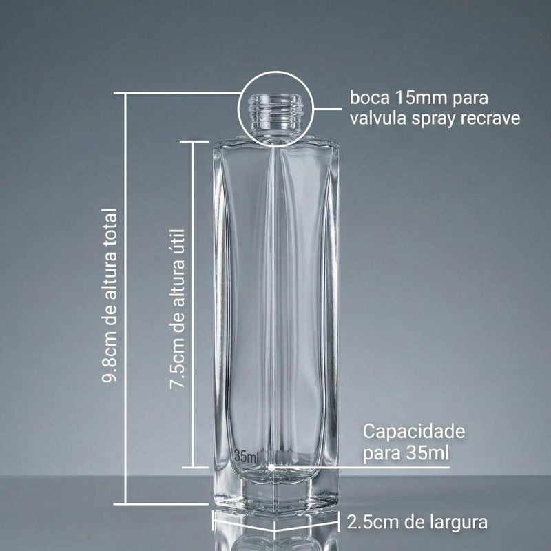 Frasco de Vidro Flint Recrave Ref. 634 35ml Boca 15mm Vidraria Anchieta (01 unidade)