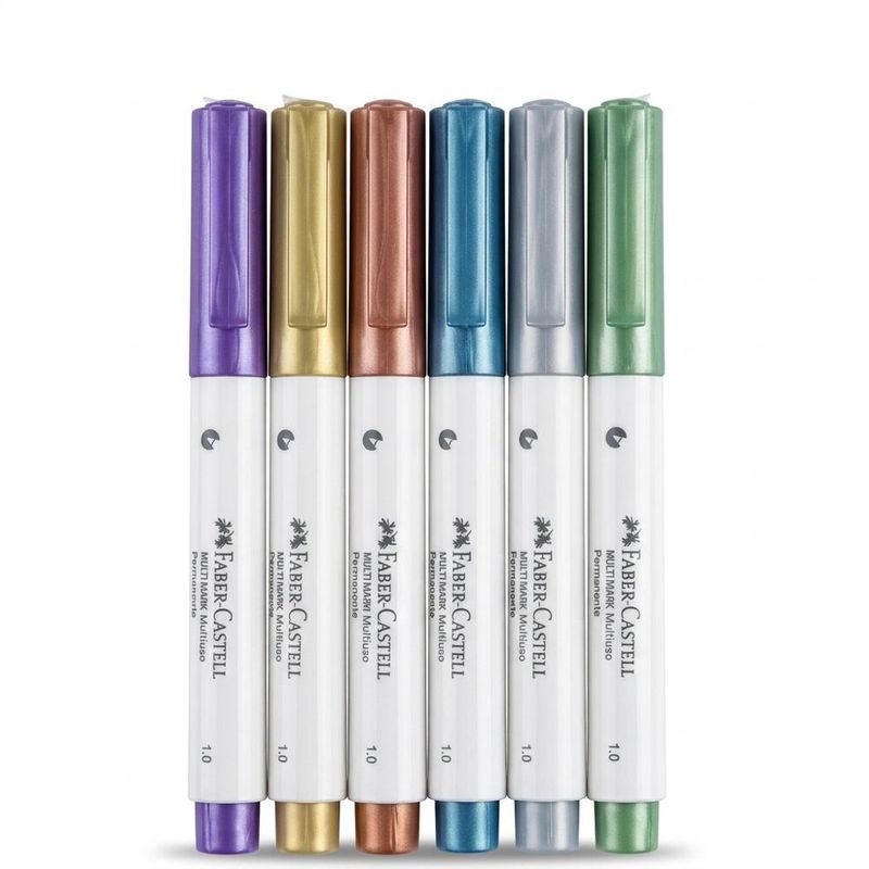 Marcador Permanente Multiuso Metálico Multimark Ponta 1.0 Faber-Castell (01 unidade)-807-ouro